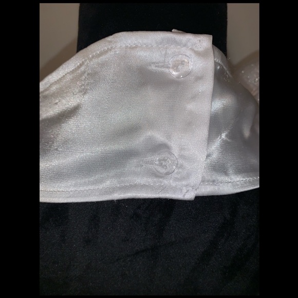 White Satin Ruffled Crop Top - Picture 6 of 8